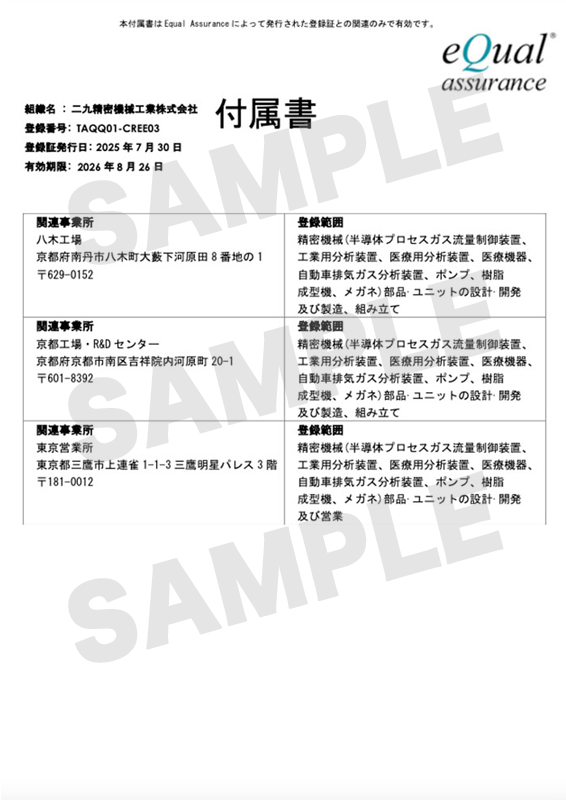 ISO14001の登録証
