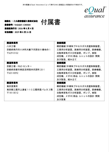 ISO14001の登録証
