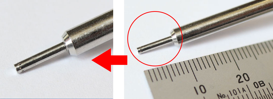 Hole making at nozzle tip(The radiation angle is 360°)